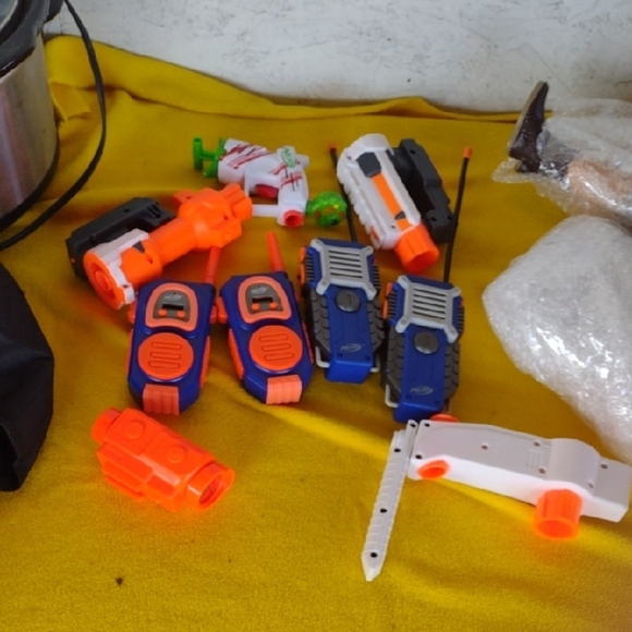 Nerf Kids Toy Walkie Talkie Set - Blue and Orange with Accessories - Picture 1 of 5